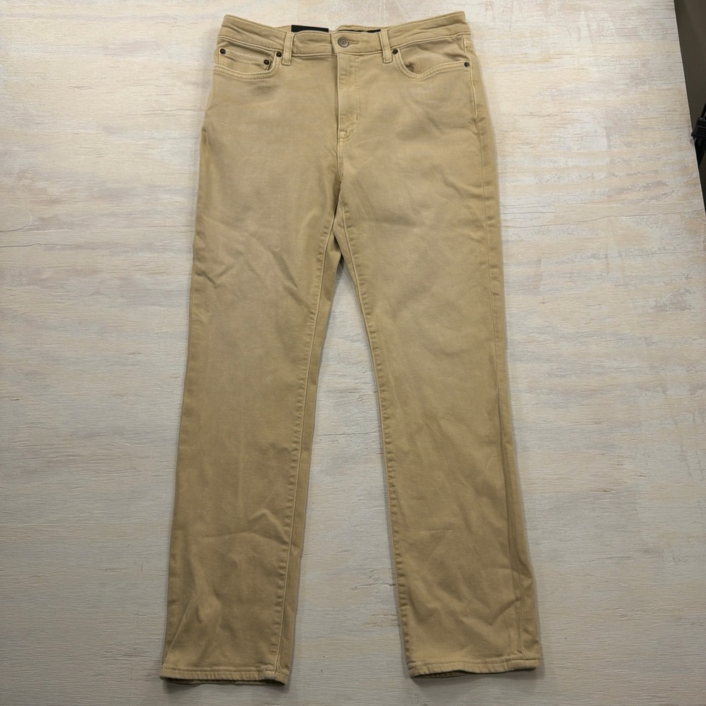 Lauren Ralph Lauren Jeans Mid-Rise Straight Leg 12 Super Stretch Tan Womens NWT